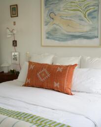 Summer Sale Luxury Cactus Silk Bolster Cushion, Natural Sabra Fabric, Grade One Quality, Handpicked, Unique & One-Of-A-Kind - thumbnail 1