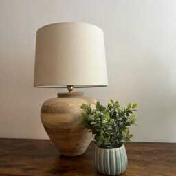 Natural Linen Lampshade, French Drum Empire Shade - thumbnail 2