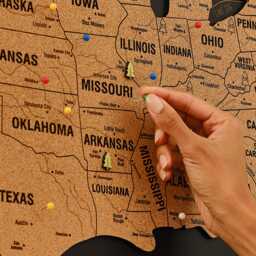 National Park Usa Map Apartment Decor, Travel With Pins 5Th Anniversary Gift Wall Hanging, Push Pin Wooden Art Home Improvement - thumbnail 2