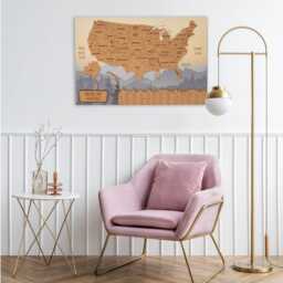National Park Usa Map Apartment Decor, Travel With Pins 5Th Anniversary Gift Wall Hanging, Push Pin Wooden Art Home Improvement - thumbnail 4