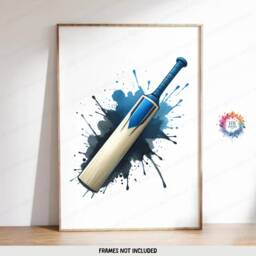 Personalised Cricket Poster Set - 3 Prints - Boys Bedroom Decor Kids Room Wall Art Blue Cricketer Artwork Custom Teen Gifts Unframed - thumbnail 3