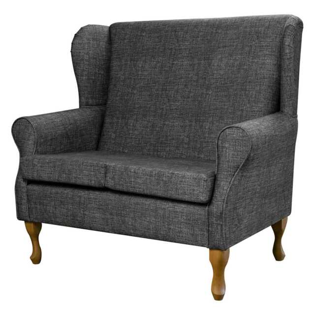 Charcoal Marl Wingback Sofa - Handmade Grey Upholstered Made To Order in Britain - image 1