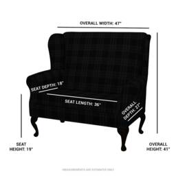 Charcoal Marl Wingback Sofa - Handmade Grey Upholstered Made To Order in Britain - thumbnail 4