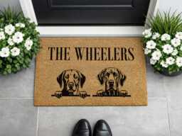 Custom Family Name Doormat - Personalized Dog Welcome Mat Unique Home D??cor - thumbnail 1