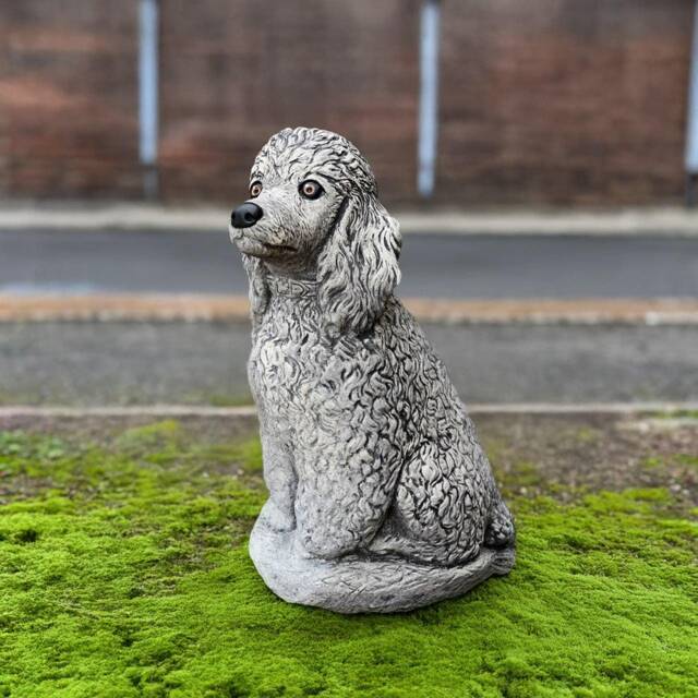Garden Poodle Statue Concrete Dog Figurine Stone Pet Sculpture Outdoor Memorial Ornament Lover Gift Home Decoration Yard Art - image 1