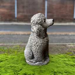 Garden Poodle Statue Concrete Dog Figurine Stone Pet Sculpture Outdoor Memorial Ornament Lover Gift Home Decoration Yard Art - thumbnail 2