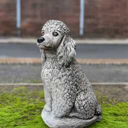 Garden Poodle Statue Concrete Dog Figurine Stone Pet Sculpture Outdoor Memorial Ornament Lover Gift Home Decoration Yard Art - thumbnail 4