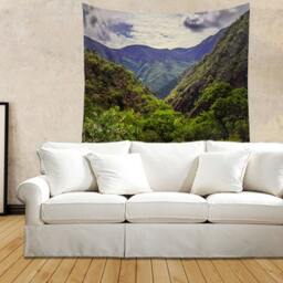 Jungle Traveler Tapestry, Scenic Tapestry, Rainforest Tapestry, Mountain Tapestry, Nature Wall Hanging - thumbnail 2