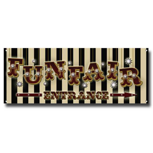 "Fun Fair Entrance Reproduction Metal Sign Size 16""x 6"