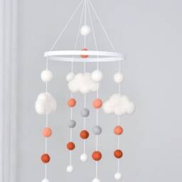Baby Mobile/Baby Crib Mobile /Wool Felt Balls/Felt Cloud/Nursery Mobile/Terracotta Mobile/ Crib Mobile/ Decor/Bed Decor - thumbnail 3