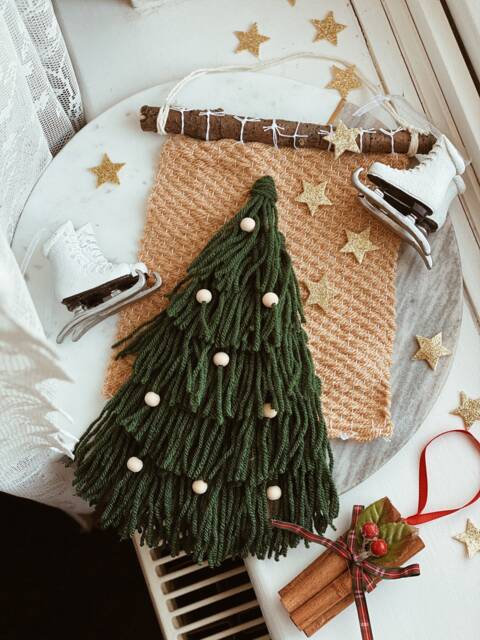 Christmas Wall Decor, Tree, Weaving Hanging, Woven Tapestry, Makatka - image 1