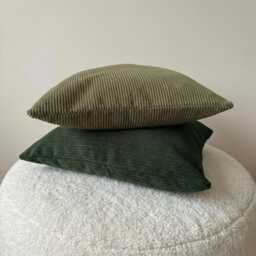 Turquoise Corduroy Pillow Case, Soft Ribbed Coastal Cushion Cover, Beach House Decor - thumbnail 3