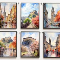 Edinburgh Scotland Print Cityscape Wall Art, Framed Or Unframed - thumbnail 3