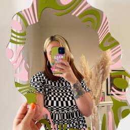 Olive & Pastel Marbling Wavy Mirror - thumbnail 4