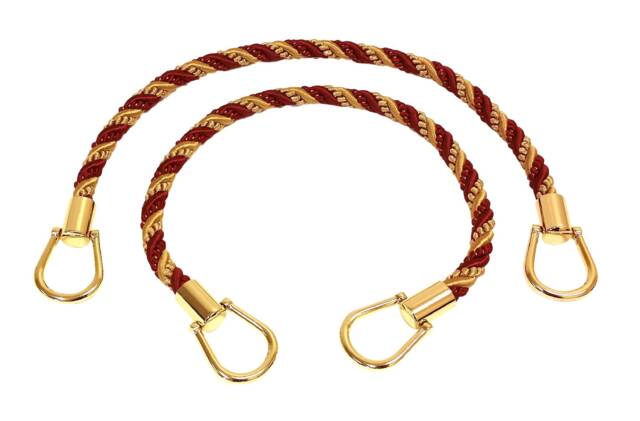 Pair Of Elegant Burgundy Red, Gold Curtain & Drapery Rope Tiebacks, 18 Inch Long, Approx. 1/2 Thick Irtbm Color 1253