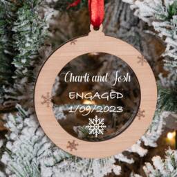 Personalised First Christmas Engaged Tree Decoration Ornament - 1st Couple Gift - thumbnail 1