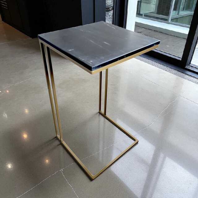 Genuine Marble & Steel End Table - Cantilever Design Side - image 1