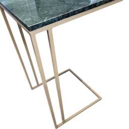 Genuine Marble & Steel End Table - Cantilever Design Side - thumbnail 4