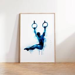 Boys Gymnastics Poster Prints - 3 Gymnast Designs - Watercolour Painting Room Decor Gymnastic Wall Hanging Gifts Bedroom Art Posters - thumbnail 2