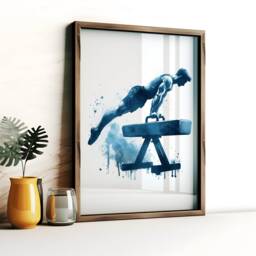 Boys Gymnastics Poster Prints - 3 Gymnast Designs - Watercolour Painting Room Decor Gymnastic Wall Hanging Gifts Bedroom Art Posters - thumbnail 3