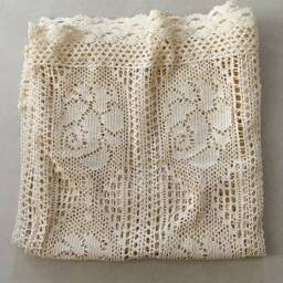 Elegant Crochet Kitchen Valance Vintage Rose Semi-Sheer Curtain - thumbnail 4