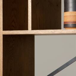 Konk ??? Compartment Bookcase Bespoke Sizes Available Modern Solid Wood & Steel Bookcase, Tall Bookshelf - thumbnail 4