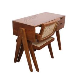 Mid-Century Modern Teak Writing Desk - Pj Jeanneret Chandigarh Vleg Inspired - thumbnail 2