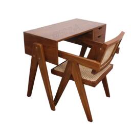 Mid-Century Modern Teak Writing Desk - Pj Jeanneret Chandigarh Vleg Inspired