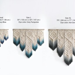"Geometric Macrame Wall Hanging - Dyed Tapestry ""Isa" - thumbnail 2