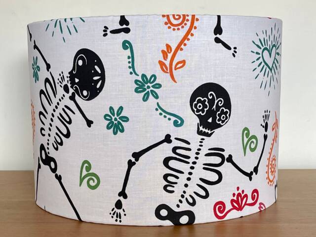 Skeleton Lampshade 40cm 30cm 25cm 20cm 15cm Fabric Drum Ceiling Pendant Table Lamp Various Sizes Metallic Children's Kids Boys Girls - image 1