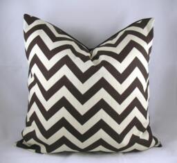 Decorative Pillow Cushion Cover - Accent Throw Zigzag Chevron Chocolate, Brown - thumbnail 1