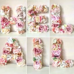 Floral Baby Name Sign Pink Flower Nursery Letters - thumbnail 3