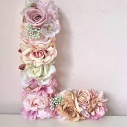 Floral Baby Name Sign Pink Flower Nursery Letters - thumbnail 2