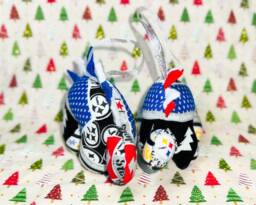 Nerdisaurus Pittsburgh Football Christmas Dinosaur Handmade Hand Sewn Stegosaurus Ornament