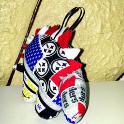 Nerdisaurus Pittsburgh Football Christmas Dinosaur Handmade Hand Sewn Stegosaurus Ornament - thumbnail 4
