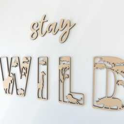 stay Wild Wooden Sign - Wild Jungle Animal Theme Decoration Children's Bedroom Playroom Wall Art - thumbnail 3