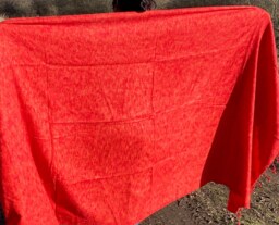 Handmade Vermilion Yak Wool Blanket Soft Meditation Shawl/Throw - thumbnail 1