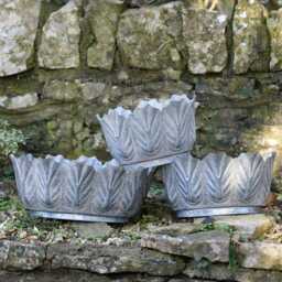 Galvanised Metal Petiole Planters - Large Outdoor Garden Flower Pot Trough Zinc - thumbnail 3