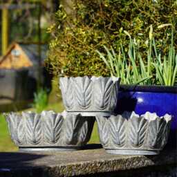 Galvanised Metal Petiole Planters - Large Outdoor Garden Flower Pot Trough Zinc - thumbnail 2