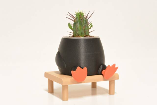 Duck On A Bench Plant Pot 3D Printed Cute Animal Planter Home Decor Accessory Cactus Succulent Indoor Holder Birthday Gift - image 1
