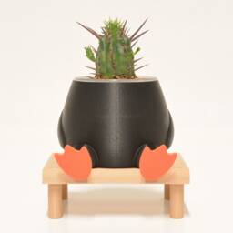 Duck On A Bench Plant Pot 3D Printed Cute Animal Planter Home Decor Accessory Cactus Succulent Indoor Holder Birthday Gift - thumbnail 2