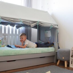 House Bed Cover, Montessori Canopy For Children's Bed, Curtains, House Canopy, Play Tent, - Large Beds - thumbnail 2