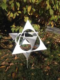 Large Star Tetrahedron Sculpture, Metal Fiberglass, Sacred Geometry Decor - 60cm