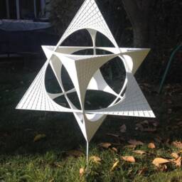 Large Star Tetrahedron Sculpture, Metal Fiberglass, Sacred Geometry Decor - 60cm - thumbnail 3