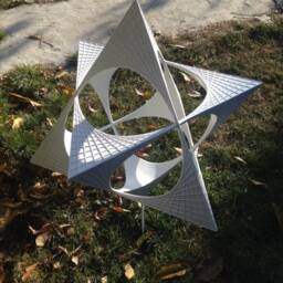 Large Star Tetrahedron Sculpture, Metal Fiberglass, Sacred Geometry Decor - 60cm - thumbnail 4
