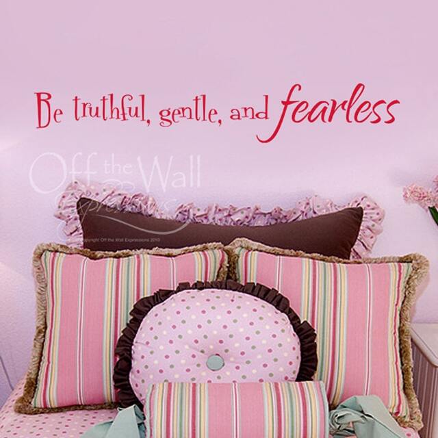 Be Truthful, Gentle, & Fearless Vinyl Wall Decal, Gandhi Quote, Childrens Room Inspirational Quote Decal - image 1