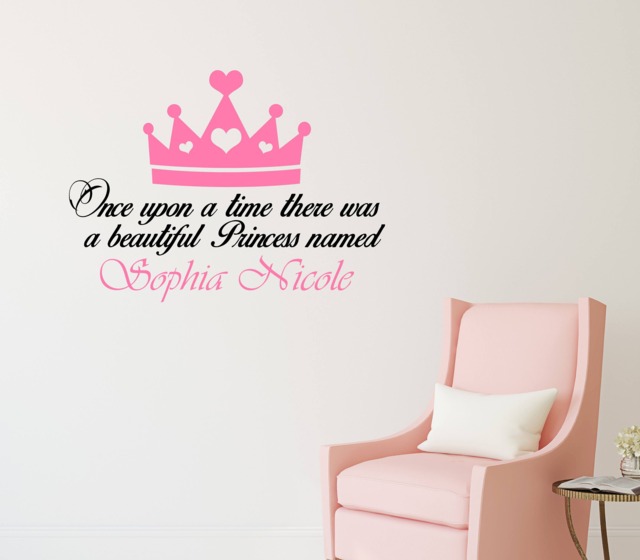 Princess Name Vinyl Wall Decal Girl Nursery Decor - 22 X 30 In - image 1