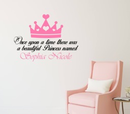 Princess Name Vinyl Wall Decal Girl Nursery Decor - 22 X 30 In - thumbnail 1