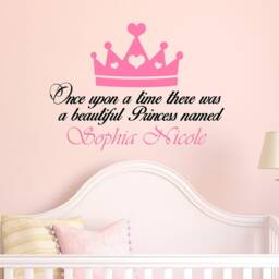 Princess Name Vinyl Wall Decal Girl Nursery Decor - 22 X 30 In - thumbnail 2