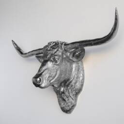 Faux Taxidermy Texas Longhorn Head Wall Mount - Decor Silver Tlh1010 - thumbnail 2